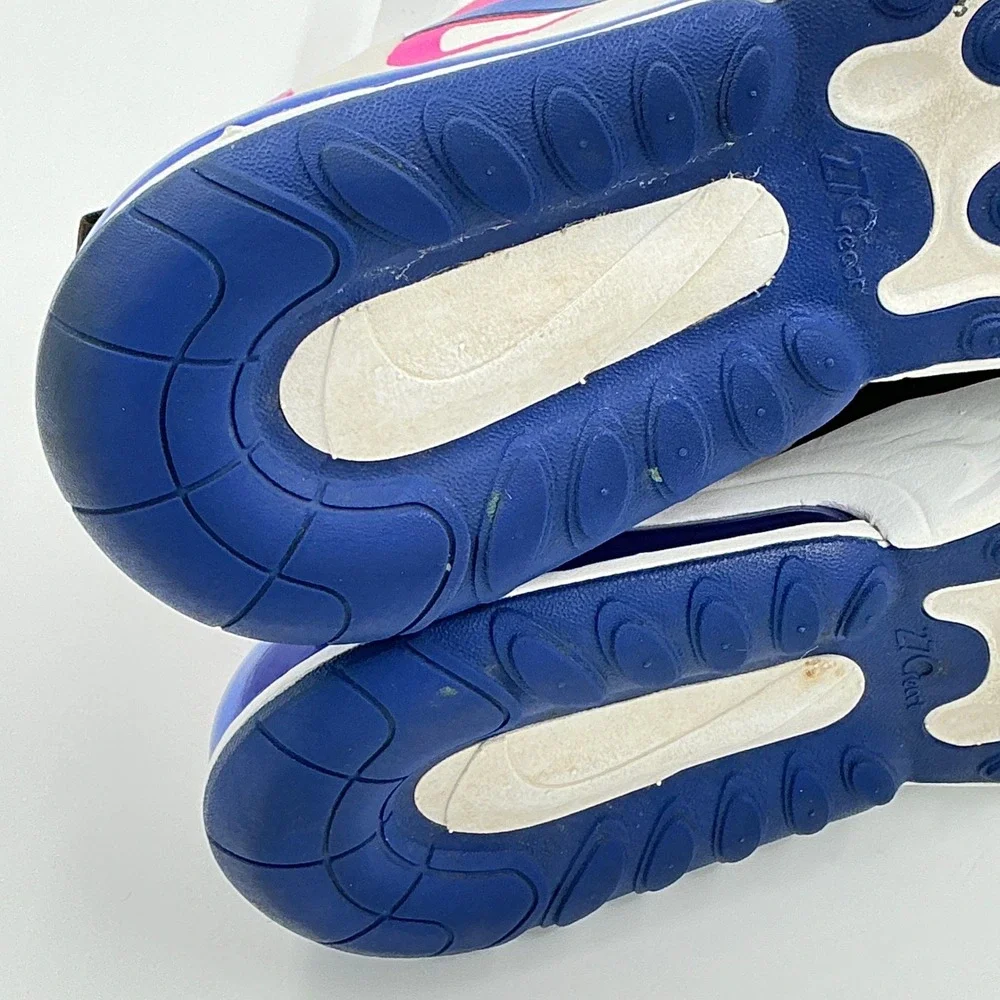 Nike Womens Size 9.5 Air Max 270 React Summit White Blue Pink CI3899-100 Sneaker